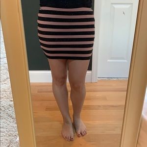 Stripped mini skirt